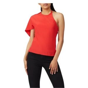 Cushnie Cold Shoulder Cape Sleeve Top